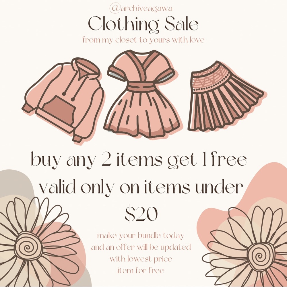 Closet Clothing Sale 🛍 Buy 2 Get 1 Free 🛍 $20 & Under